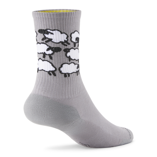 Anytime Crew Sock - Medium Grey/Blizzard (Natural Black) - Sheep