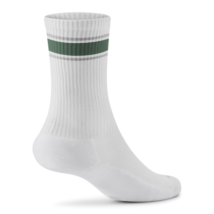 Anytime Crew Sock - Blizzard, Verdant Green (Light Grey Sole)