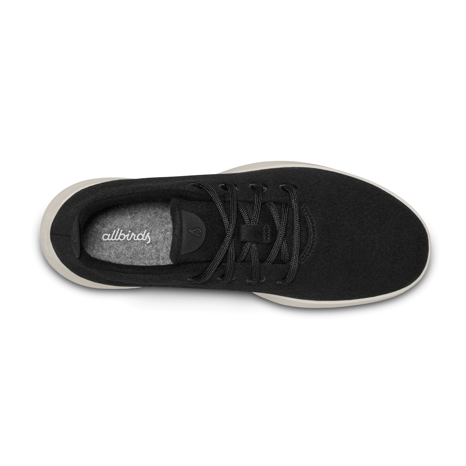 Women's Wool Runner - True Black (Cream Sole)